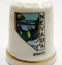 Mafco State Nevada River Dam Porcelain Thimble Vintage  - £11.67 GBP