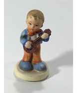 Vintage Japan Figure - Boy Playing String Instrument. Clover, Vines, Jap... - $3.99