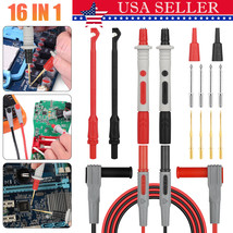 16Pcs Multimeter Test Lead Kit Wire Piercing Clip Puncture Probe Banana ... - $34.99