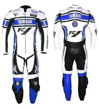 Yamaha R1 Men&#39;s Motorbike Racing Leather Suit Motorcycle Riding 100%Leather Suit - £209.89 GBP