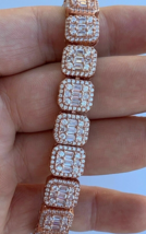 20 Karat Baguetteschliff Künstlicher Diamant Herren Tennis Armband 14k R... - £370.42 GBP