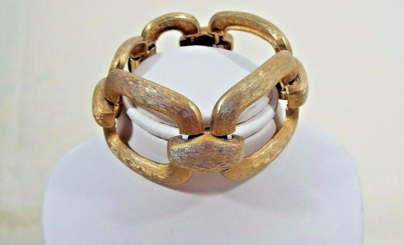 Signed P.E.P. Vintage Erwin Pearl Bold Couture Gold Tone 7.5" Link Bracelet Item image 7