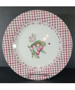 Pfaltzgraff DELICIOUS Cherries SALAD PLATE Red White Gingham Pattern 8 3/4&quot; - $9.89