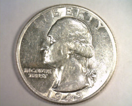 1943 WASHINGTON QUARTER CHOICE ABOUT UNCIRCULATED CH. AU NICE ORIGINAL 9... - $9.50