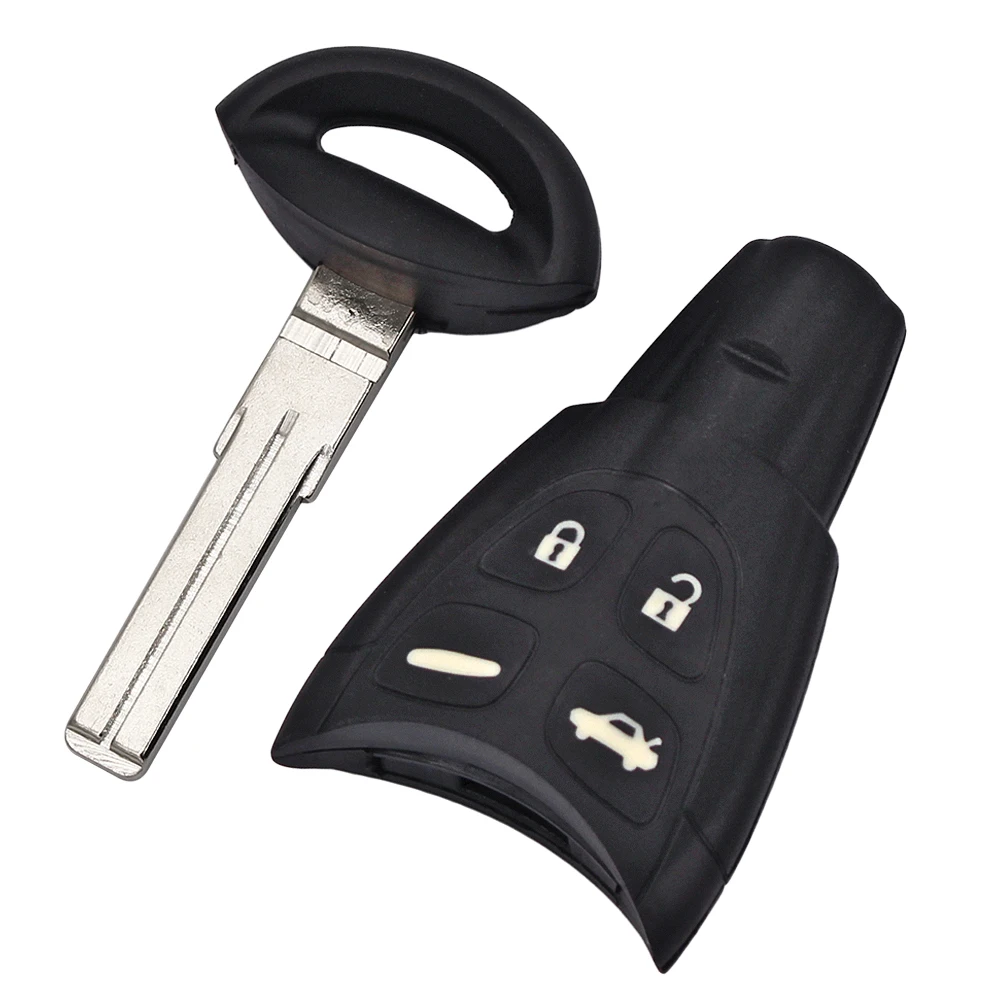 4 Button Remote Key  Housing Case Fob for SAAB 9-3 9-5 with Insert Key - £41.82 GBP