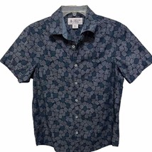 Original Penguin by Munsingwear Mens Blue Floral Button-down Shirt Size ... - $11.86