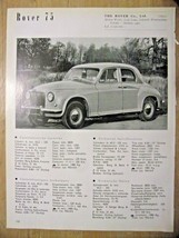 Rover 75 Automobile Specification sheet-1953 - $2.97