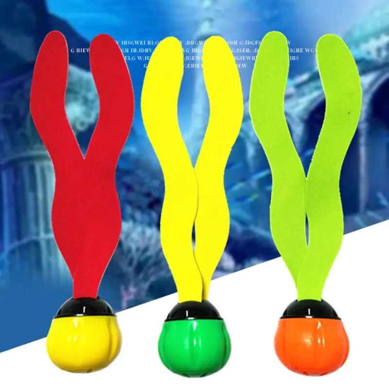 3Pcs Diving Seaweed Shape Swimming Pool Toy Colorful Sinking Underwater Fun Toys - £10.76 GBP