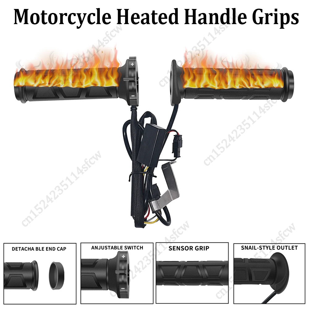 22mm Motorcycle Heated Handle Grips Temperature Regulation Hot Handlebar 12V - £10.63 GBP+