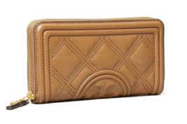 Tory Burch Fleming Soft Zip Continental Quilted Leather Wallet ~NWT~ Moose - £157.65 GBP