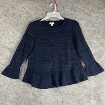 Style &amp; Co Sweater Medium Pullover Blue Women&#39;s Knitted Cotton Blend M - $16.73 CAD