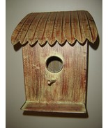Hut Design Bird House 11&quot; High Brown Patina Finish Metal Thatched Look Roof - $33.61 CAD