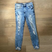 ZARA High Rise Distressed Skinny Jeans sz 2 - $24.99