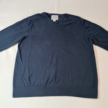 St John's Bay V-Neck Men's Blue Cotton Cashmere Blend Pullover Sweater Size XL image 6