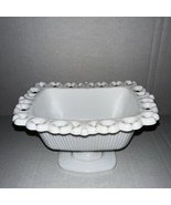 vintage Indiana milk glass open lace footed rectangular bowl dish candy ... - $15.88