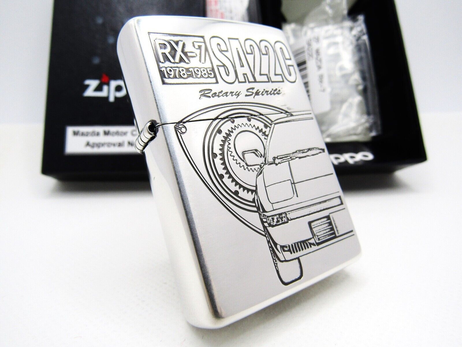 Mazda RX-7 SA22C Engraved Zippo Oil Lighter 2023 MIB