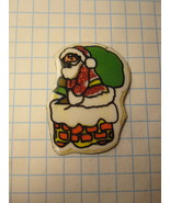 1970&#39;s Christmas Themed Refrigerator Magnet: santa on Rooftop - £1.59 GBP