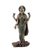 LAKSHMI STATUE 10" Hindu Indian Wealth Goddess High Quality Bronze Resin Laxmi - $51.25