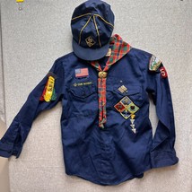 Vintage 70s Webelos Cub Scouts of America Blue Long Sleeve Uniform Patch... - £23.46 GBP
