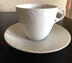 Royal Copenhagen White Half Lace 5.75 oz. Coffee Cup and Saucer - £14.85 GBP