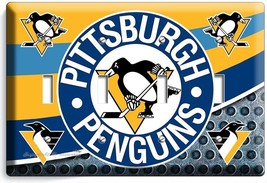 Pittsburgh Penguins Hockey Team 4 Gang Light Switch Wall Plate Man Cave Hd Decor - £17.22 GBP