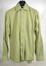 Burberry Dress Shirt Button Down Striped LS Top Green White 15 1/2 L - £38.70 GBP