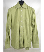 Burberry Dress Shirt Button Down Striped LS Top Green White 15 1/2 L - $67.70 CAD
