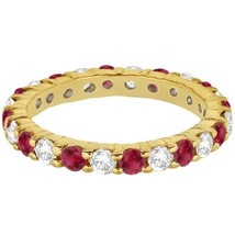 2.50CT Ruby & Diamond Eternity Ring 14K Yellow Gold - $1,530.34+