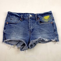 BlankNYC The Astor Cut Off Jean Shorts Sz 27 Embroidered Sun Rainbow - $18.71