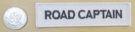 ROAD CAPTAIN - WHITE &amp; BLACK  IRON-ON SEW-ON  EMBROIDERED PATCH 3 1/2 &quot; ... - £3.98 GBP
