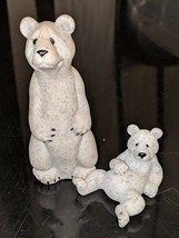 Quarry Critters Barney &amp; little Bear Grey Stone Second Nature Designs 2.5&quot; - £11.24 GBP