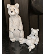 Quarry Critters Barney &amp; little Bear Grey Stone Second Nature Designs 2.5&quot; - €12,25 EUR