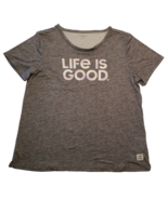 Life is Good Sleep Shirt Womens L Gray Heather Short Sleeve Dream a Litt... - $9.58