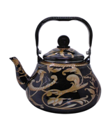 Vintage Porcelain Enamel Tea Kettle 2 Qt (2L) - Stainless Rim, All Stove... - $553.42 MXN
