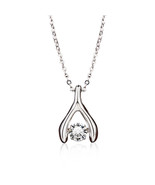 925 Sterling Silver Platinum Plated 0.79 ct Cubic Zirconia Teardrop Pend... - $49.00