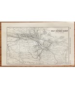 1923 Antique GREAT NORTHERN EASTERN SECTION Map Vintage RAILWAY Map - $13.57 CAD