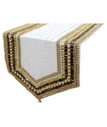 Ivory Crystal Sequin - Silk Ivory Decorative Table Runners - £108.01 GBP+
