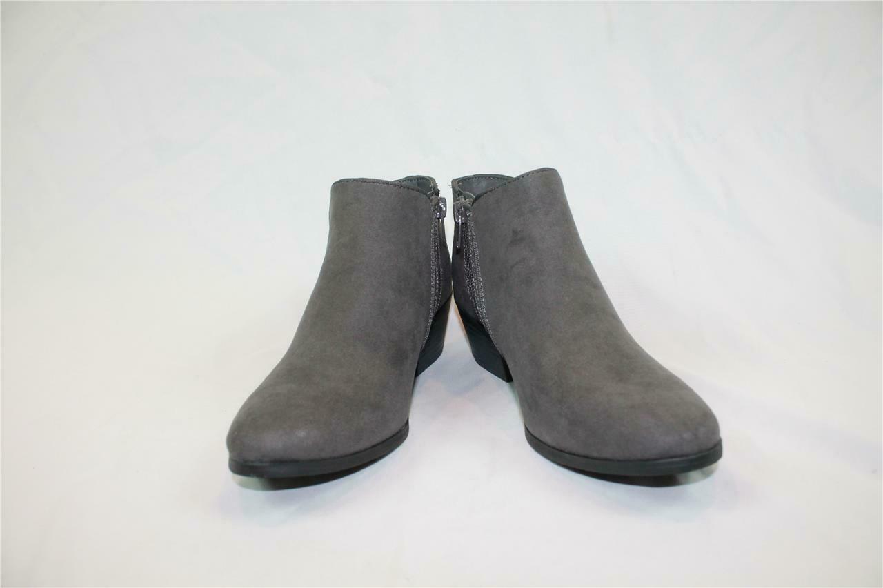 Primary image for NIB Style & Co Charcoal Gray Faux Suede Side Zip Bootie Stacked Heel 6 M 