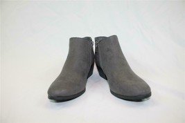 NIB Style &amp; Co Charcoal Gray Faux Suede Side Zip Bootie Stacked Heel 6 M  - £36.38 GBP