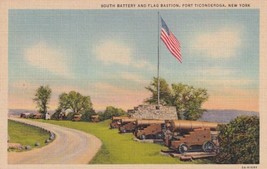 South Battery &amp; Flag Bastion Fort Ticonderoga New York NY Postcard E01 - £3.17 GBP