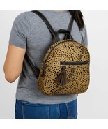 Handmade Leather Mini Backpack, Leopard Print Leather Backpack for Women... - $3,659.40 MXN