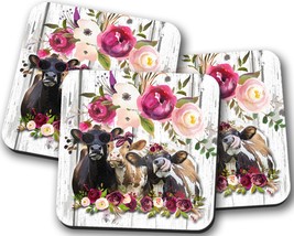Farm Animal Coaster, Farmhouse Table Decor, Cow Gift For Her, Animal Coasters, C - £3.19 GBP