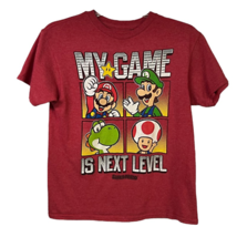 Super Mario Graphic T-shirt Boy&#39;s 14-16 Cotton Blend Red Crew Neck Short Sleeve - £13.50 GBP