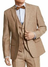Bar III Mens Slim-Fit Tan Pinstripe Linen Suit Jacket - $72.00