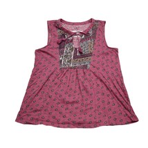 Loft Outlet Shirt Womens SP Pink Pleated Sleeveless Scoop Neck Keyhole Tank Top - £17.88 GBP