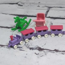 Playmobil Nursery Set Rocking Horse Train Cars Stroller Lot  - £11.62 GBP