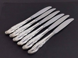 Wm. Rogers Mfg. ALLURE-TEATIME 6 Dinner Knives 8-5/8&quot; Silverplate Flatwa... - £8.61 GBP