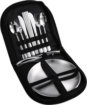 Stainless Steel Outdoor Camping Mess Kits - Includes Forks, Spoons, Knives, - $31.98