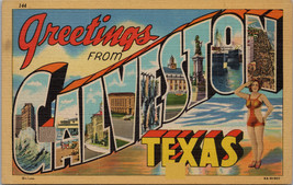 Greetings from Galveston Texas Postcard PC517 - £3.98 GBP