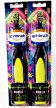 2 Pack Spinbrush Neon World Powered Toothbrush Soft Battery Power - £20.43 GBP